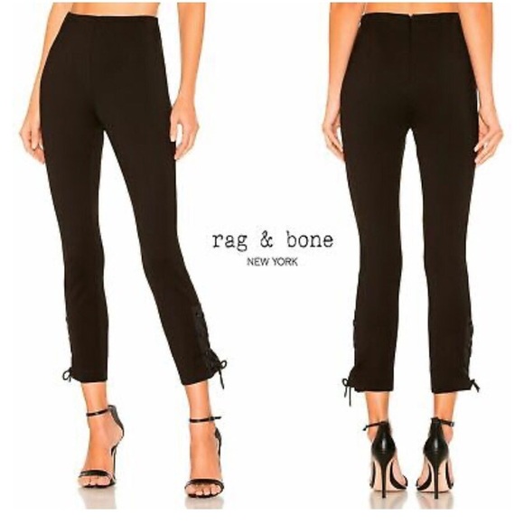rag & bone Pants - RAG & BONE Simone Lace-Up Cropped Pants 12 NWT